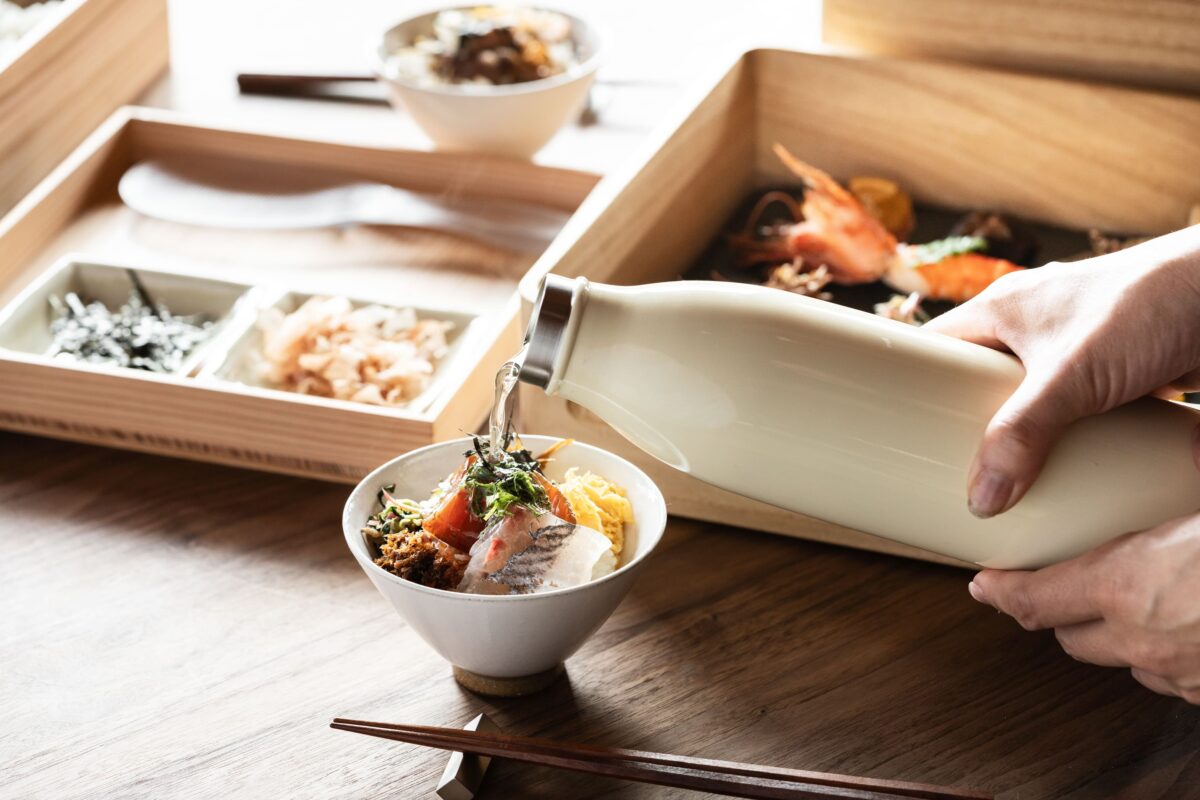 Enjoy the Chazuke Breakfast  with with local ingredients